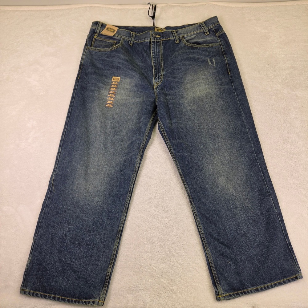 Foundry Supply Co Mens Relaxed Straight Leg Jeans 48x29 Medium Wash Denim